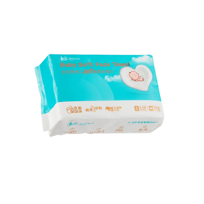 Mian'an Baby Cream Cotton Face Towels (Maternity & Infant Version), 70 wipes per pack, 6 packs per case
