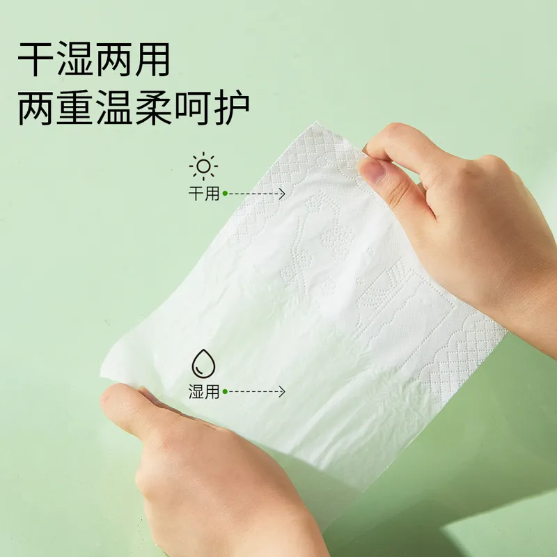 Mian An Pull-Out Facial Tissue (Blue Classical Poetry Design), 80 wipes * 10 packs * carry handle