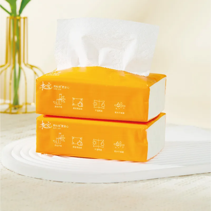 Mian An Pull-Out Facial Tissues (Orange Universal Style), 64 wipes * 40 packs * 5 bundles * set