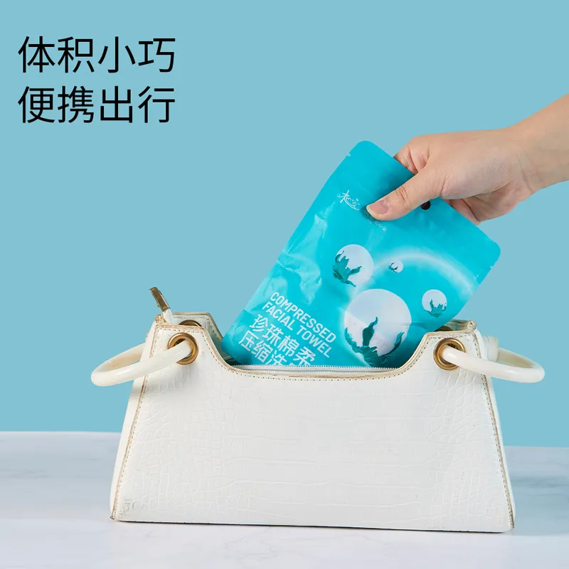 Mian'an Pearl Cotton Soft Compressed Washcloths (Travel-Size, Pack of 3 Bags, 10 pieces per bag)