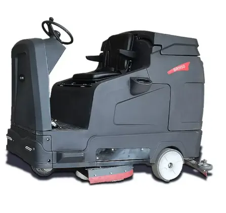 Ride-on floor scrubber