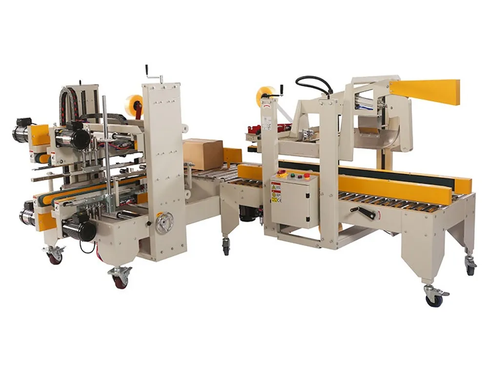 Automatic lid folding and sealing combined with automatic four-corner sealing.